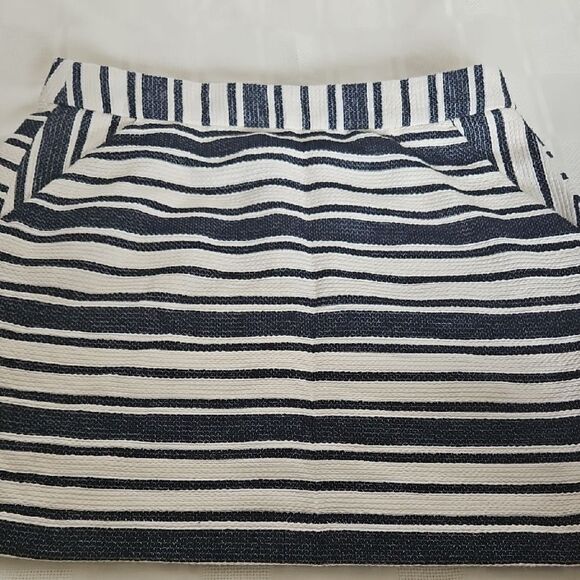 Banana Republic Navy Blue and White A-Line Mini Skirt - Picture 11 of 16